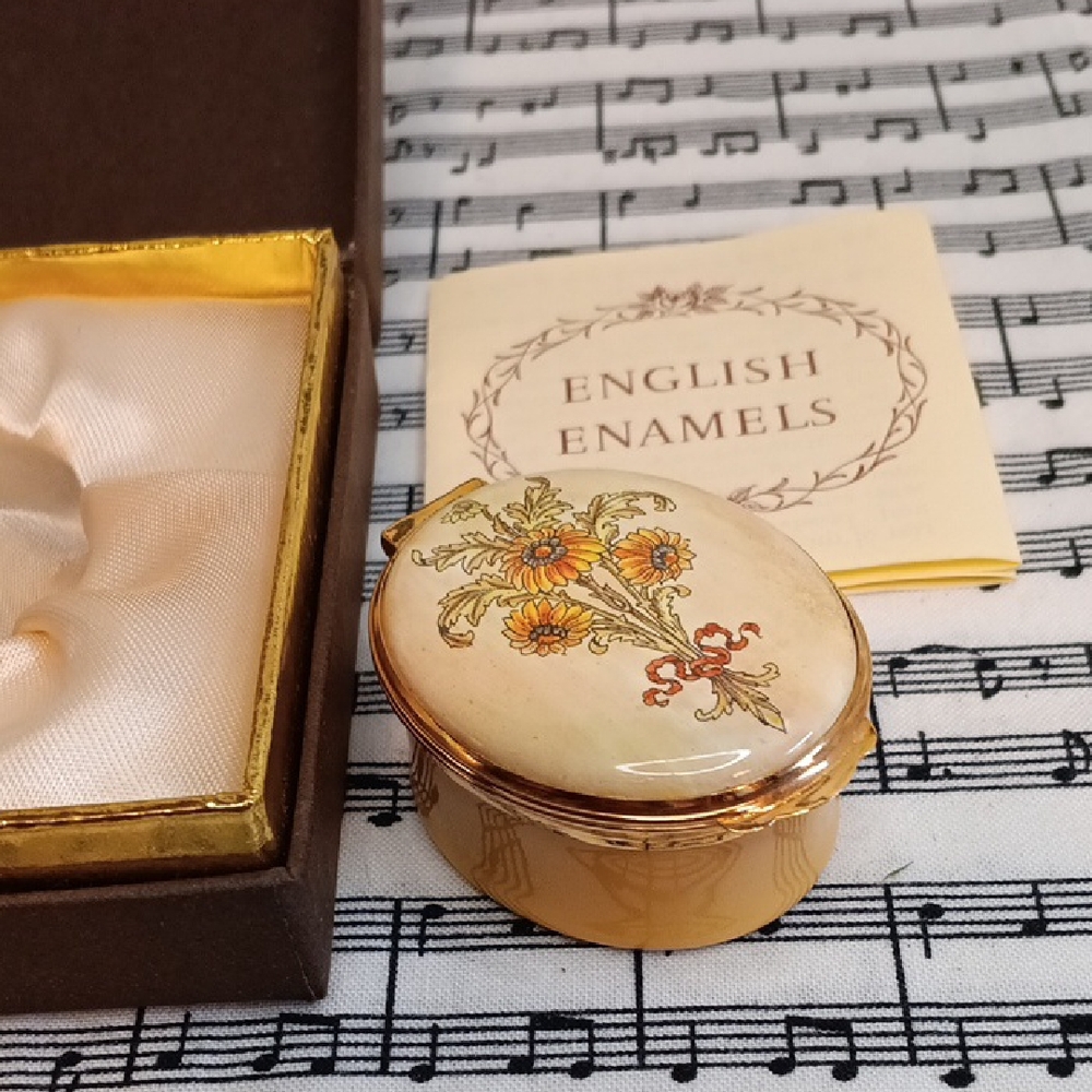 Crummles & Co. Floral Enamel Trinket Box English Enamels